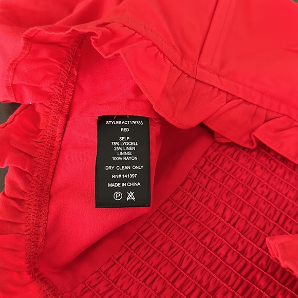 NWT ASTR Feronia Red Puff Sleeve Sweetheart Top - Picture 13 of 13